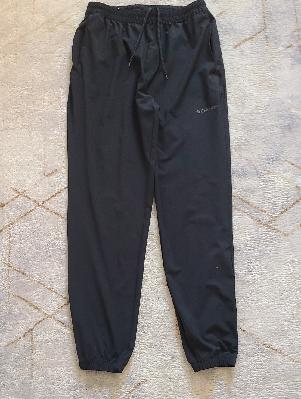 Columbia Omni-Tech Rain Pants Women M Black Waterproof Stretch 30" Inseam